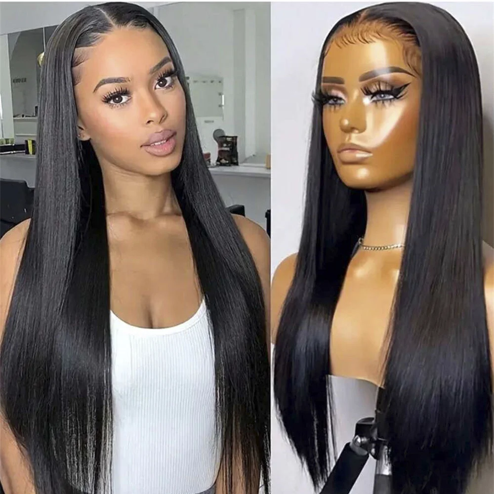 

Straight 13x4 Lace Front Wig Pre Plucked Transaprent Lace Frontal Wigs For Women Brazilian Body Wave Human Hair Wigs 30 32 Inch