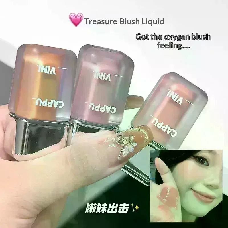 Cappuvini Matte Liquid Blush Velvet Blusher Orange Peach Face Pigment Lasting Beauty Natural Cheek Tint Cream Blush Makeup