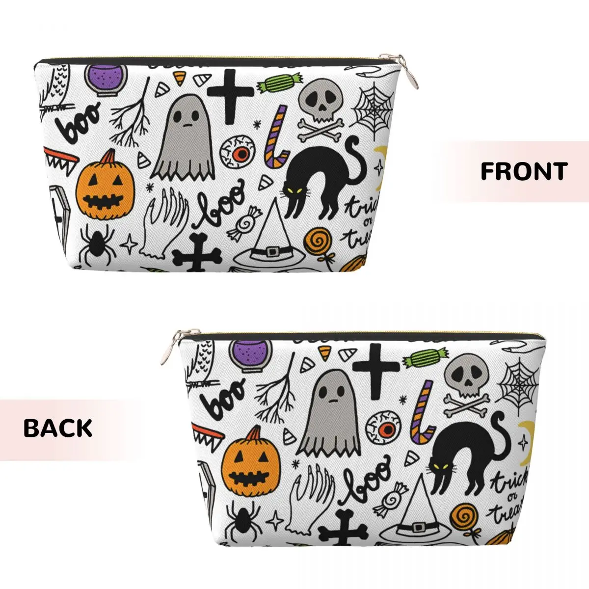 Custom Travel Magic Witch Toiletry Bag Spooky Halloween Horror Witchcraft Cosmetic Makeup Organizer for Women Beauty Storage