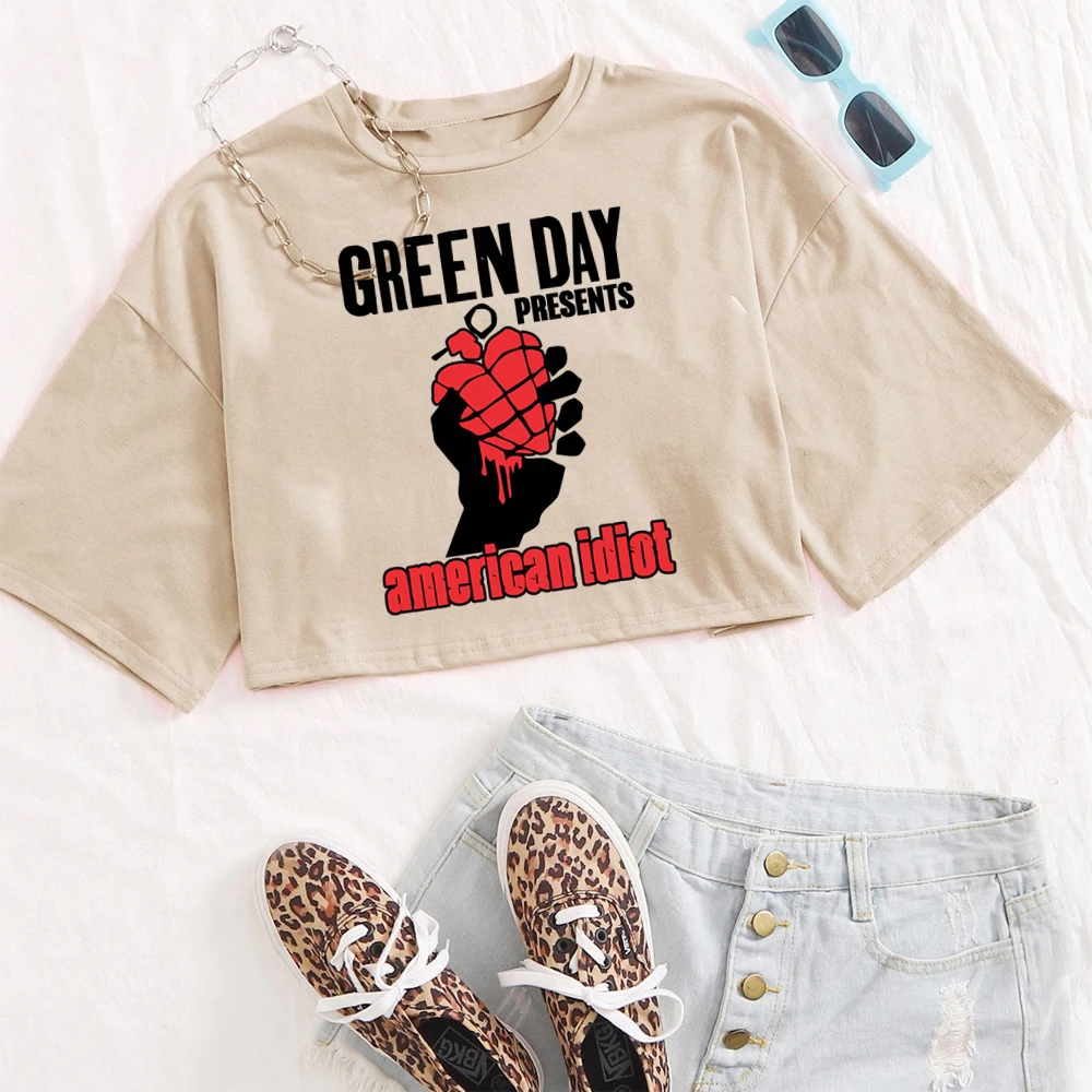 Green Day savors Band 2024 World Tour camicie donna Crop Top traspirante Streetwear abbigliamento Fashion Top