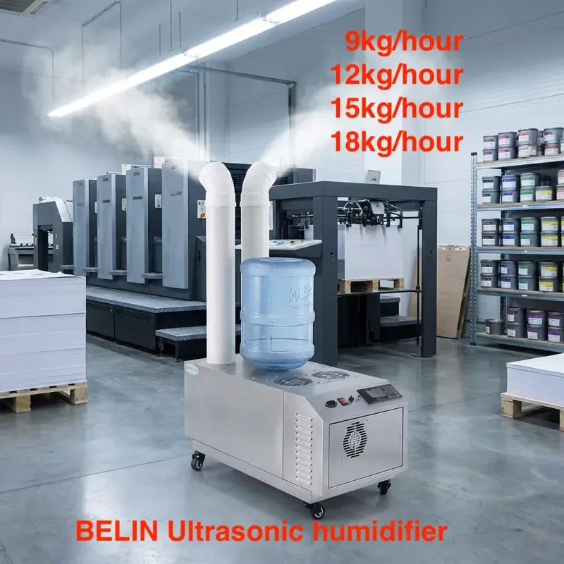 Stainless Steel Ultrasonic Humidifier for Greenhouses - Auto-Humidity Sensor & Programmable Timer