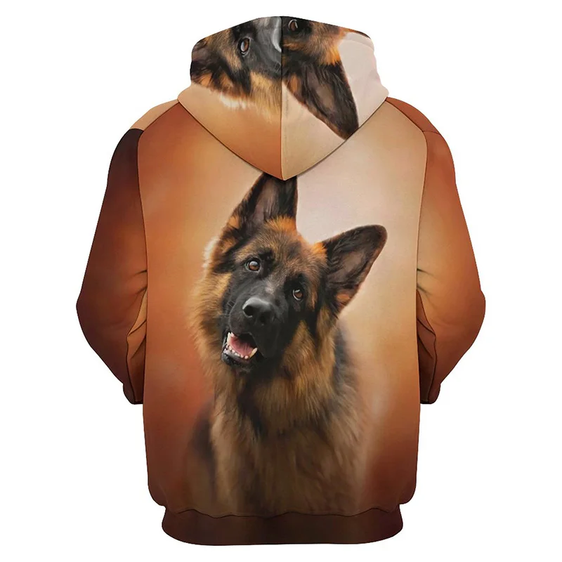 German Shepherd Dog Hoodie Men Clothing New 3D Pug Doggy Printed Hoodies Women Harajuku Fashion Tops y2k Pullovers Hooded Hoody