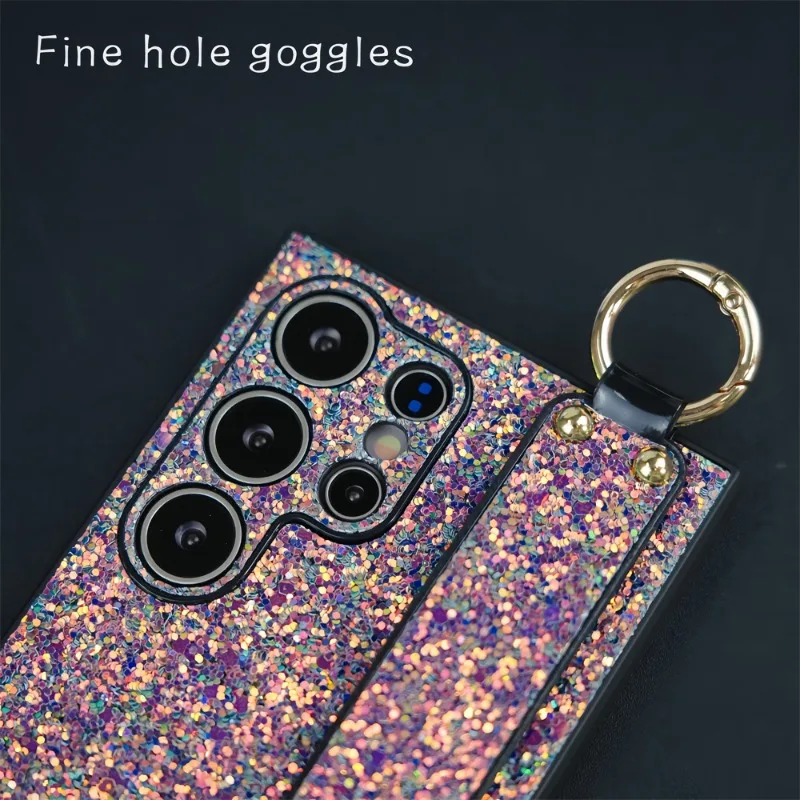 معصمه حلقة بريق تألق قضية الهاتف لسامسونج غالاكسي S24 S23 S22 S21 الترا زائد الوفير الزلزالية واقية قذيفة