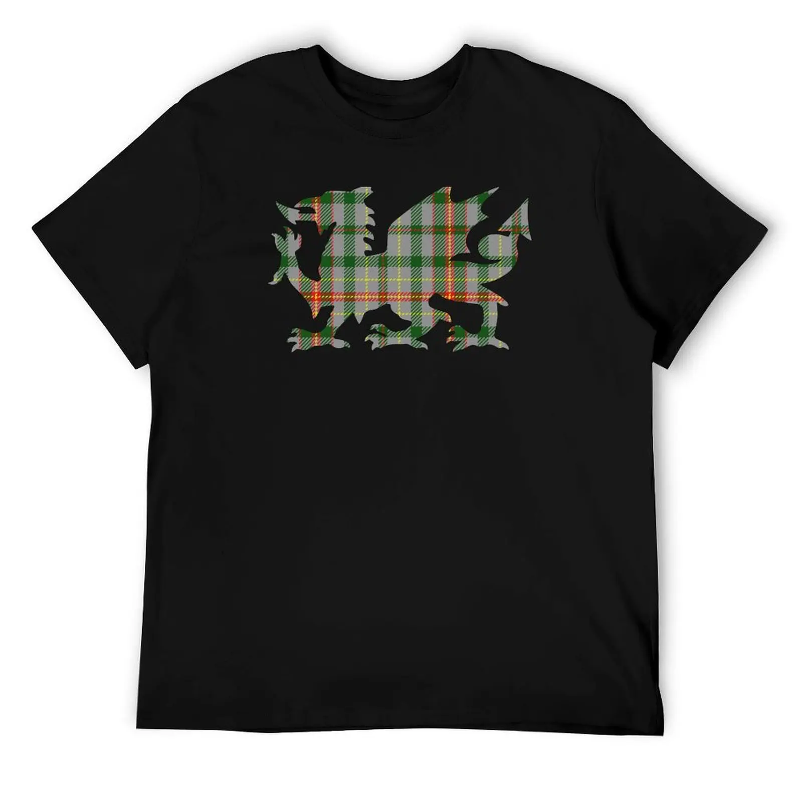 

Howells/Powell Family Welsh Dragon Tartan T-Shirt cotton tshirt 100% men t shirt cotton 100% T-Shirt