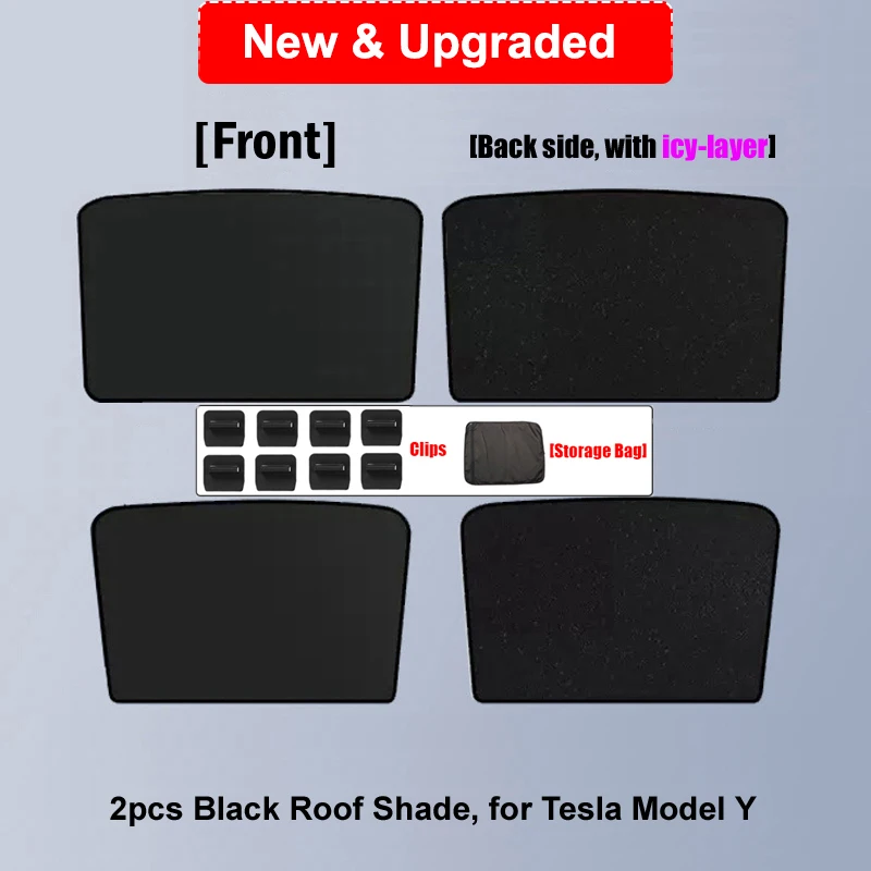 New 2pcs Black