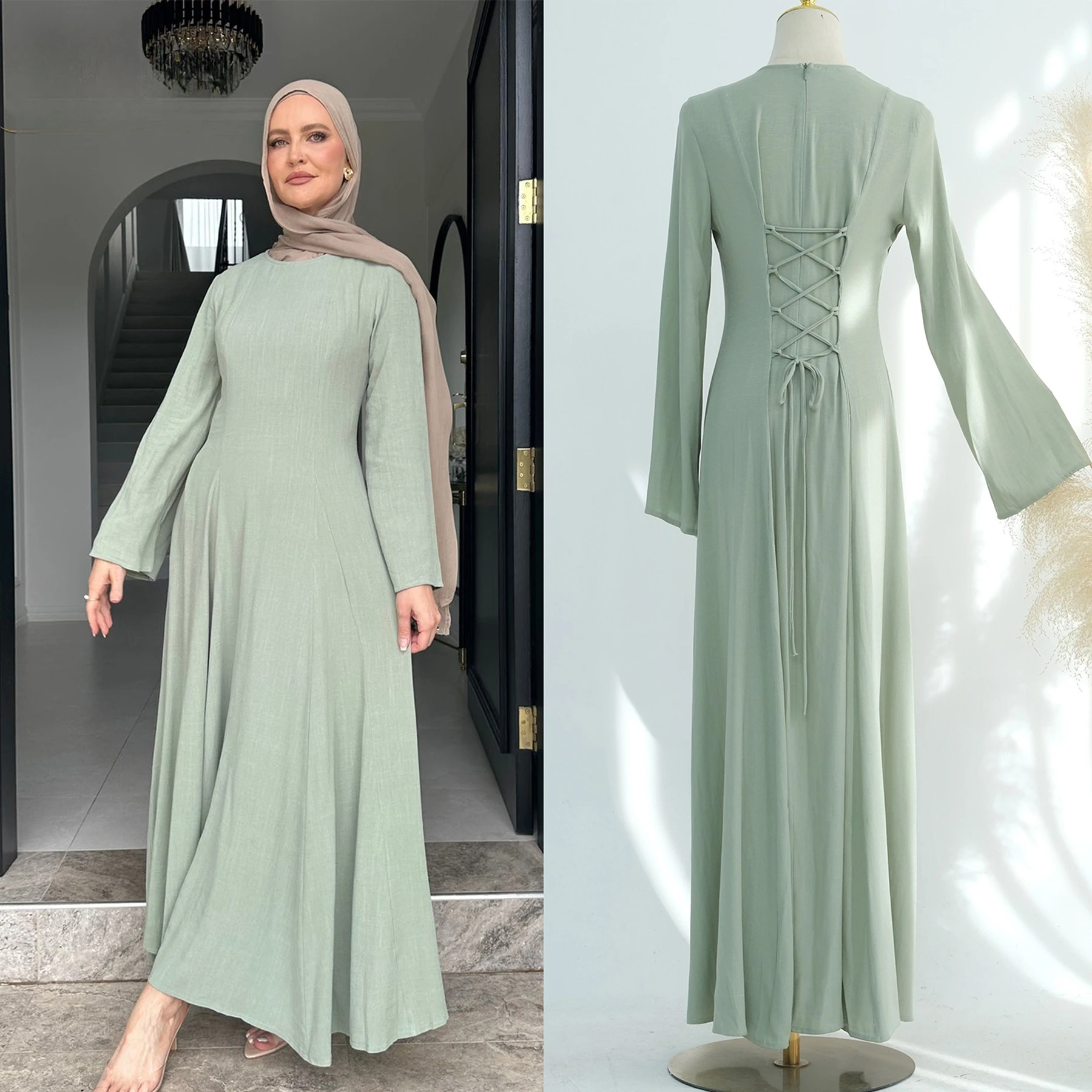 Ramadan Modest Abaya Dubai Islamic Muslim Kaftan Dress Prayer Clothes Women Vestidos Para Mujer Robe Caftan Marocain Femme
