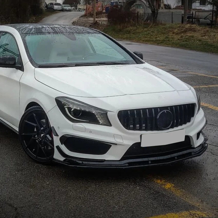 메르세데스 벤츠 CLA 클래스 C117 W117 CLA200 260 CLA45 AMG 2013-2015 범퍼 카나드 립 프로텍터 용 자동차 앞 범퍼 스플리터 립 썸네일 4