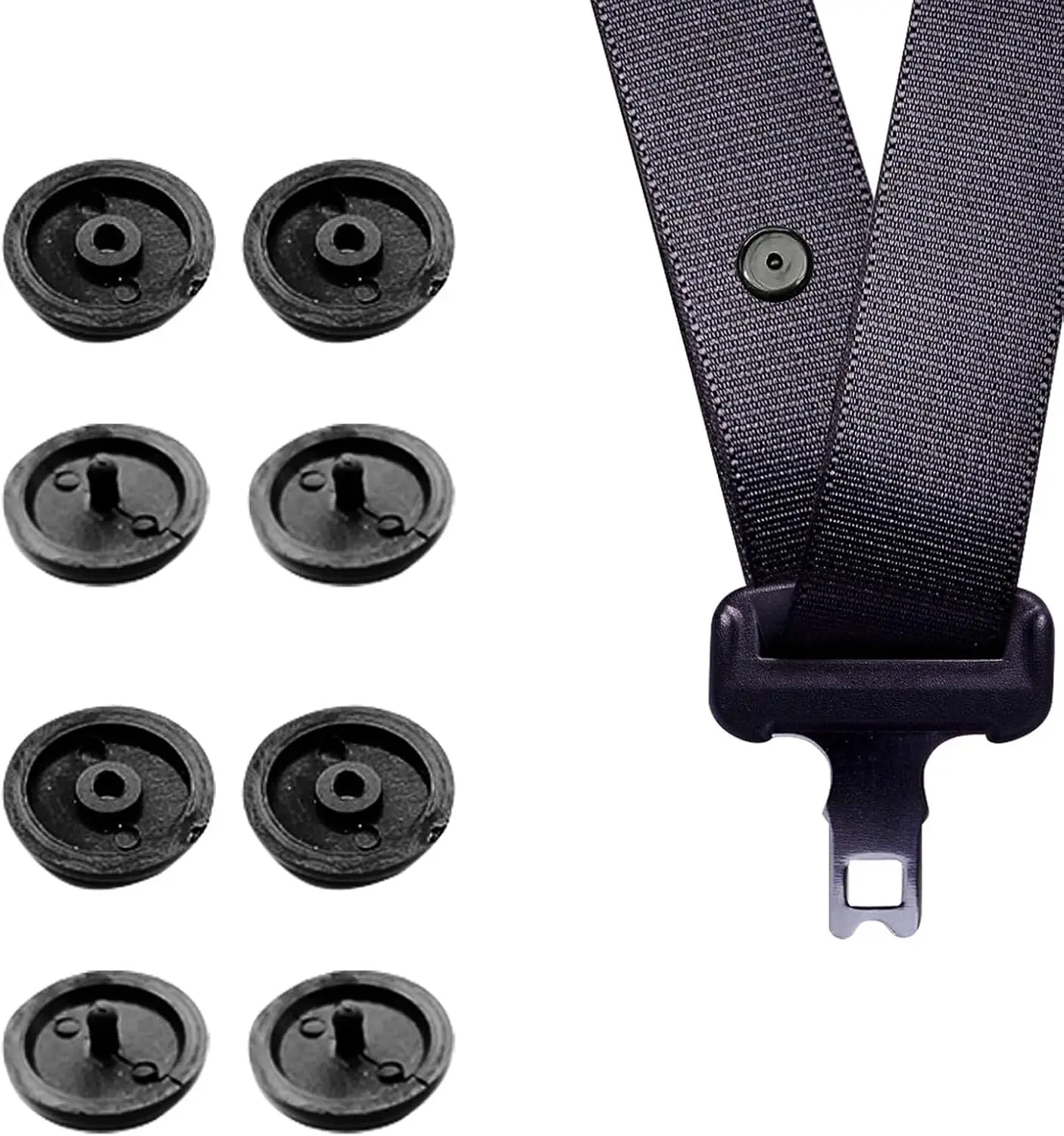 4 Set Car Seat Belt Button Stop,Snap-on Installation Seatbelt Stopper Kit,Prevent Seat Belt Clip From Sliding Down