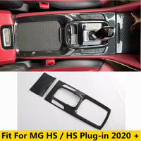 Carbon Fiber Look Car Center Console Gear Shift Box Water Cup Panel Cover Trim For MG HS / HS Plug-in 2020 - 2024 Accessories