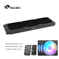 Bykski 240mm 360mm Copper Radiator 30mm Thickness + Controller + 120mm Fan for PC Cooling Water Cooler Heatsink Kit White Black
