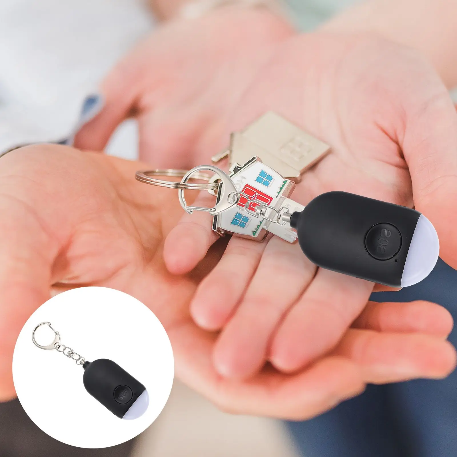 Personal Alarm Anti Wolf Women Black Rechargeable Keychain Outdoor Use All Ages Portable