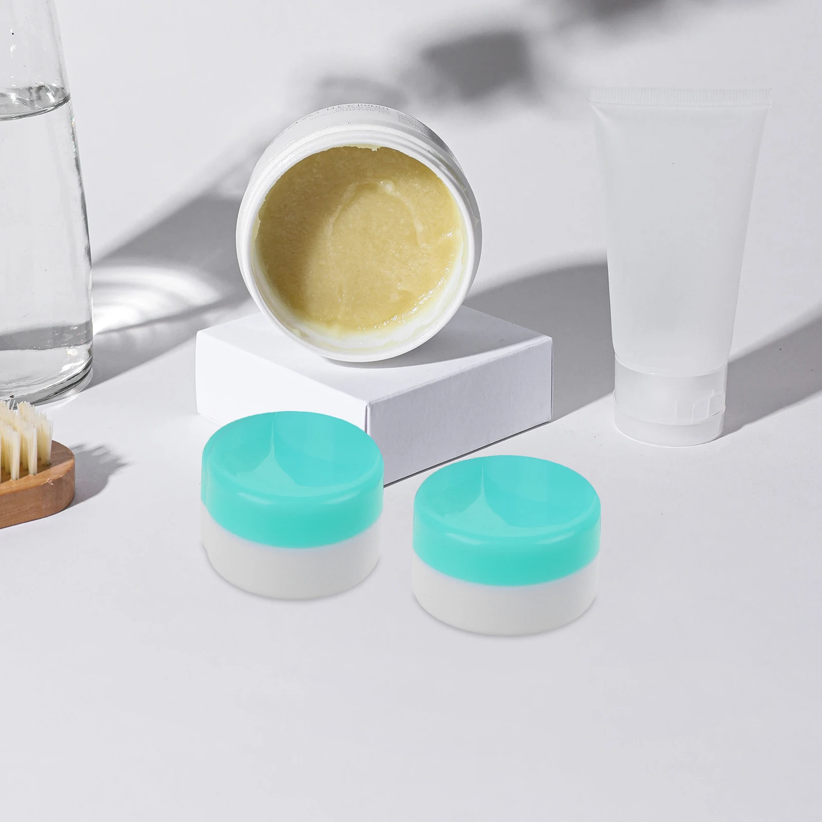 

6Pcs Colorful Transparent Base Cream Jars Portable Lotion Dispensers Fine Workmanship Storage Boxes