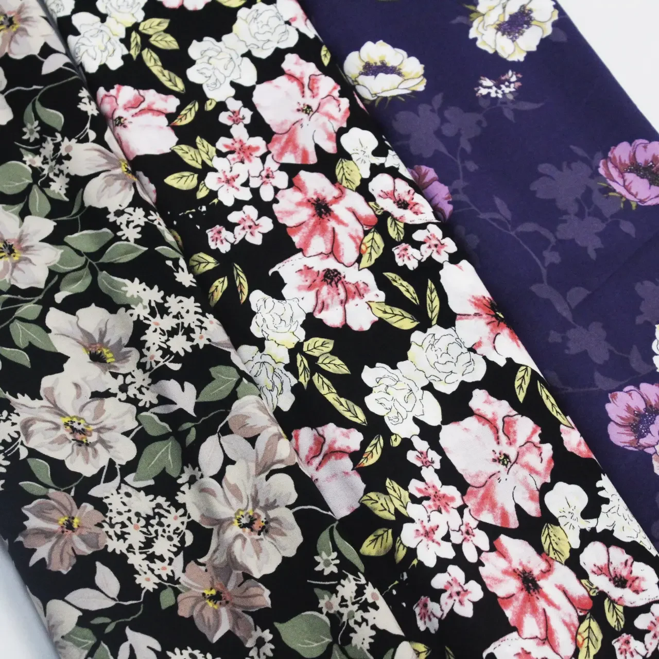 الجملة 30*30/68*68 100% رايون فسكوزي عادي النسيج الأوروبية الأمريكية كبيرة الأزهار المطبوعة المنسوجة فستان قميص النسيج #2