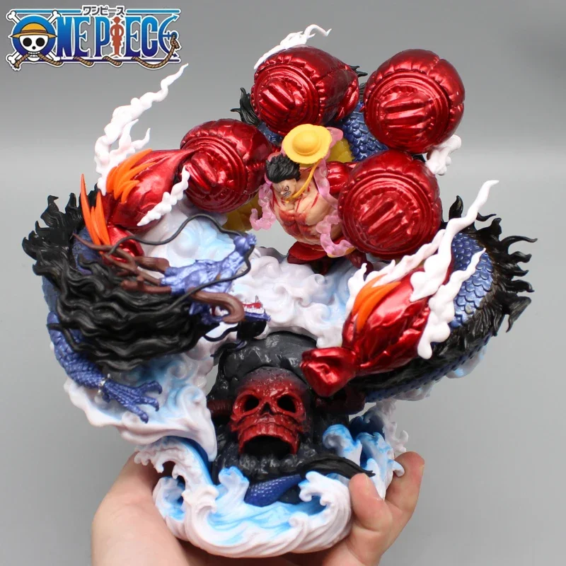 One Piece Monkey D Luffy Vs Kaido Figure 4 Gear Figurine Anime Collection Model Gk Hell Roronoa Zoro Anime Peripheral  Decor Fig