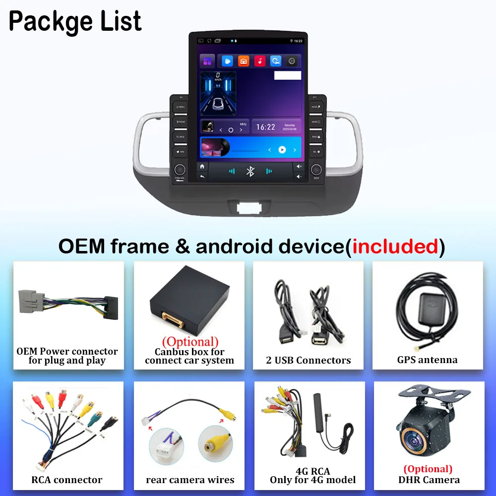 9.7 Android 15 Car Radio For Hyundai Venue 2019 - 2020 GPS NAVI 4G WIFI Multimedia Video Player 2DIN Head Unit Qualcomm BT LED