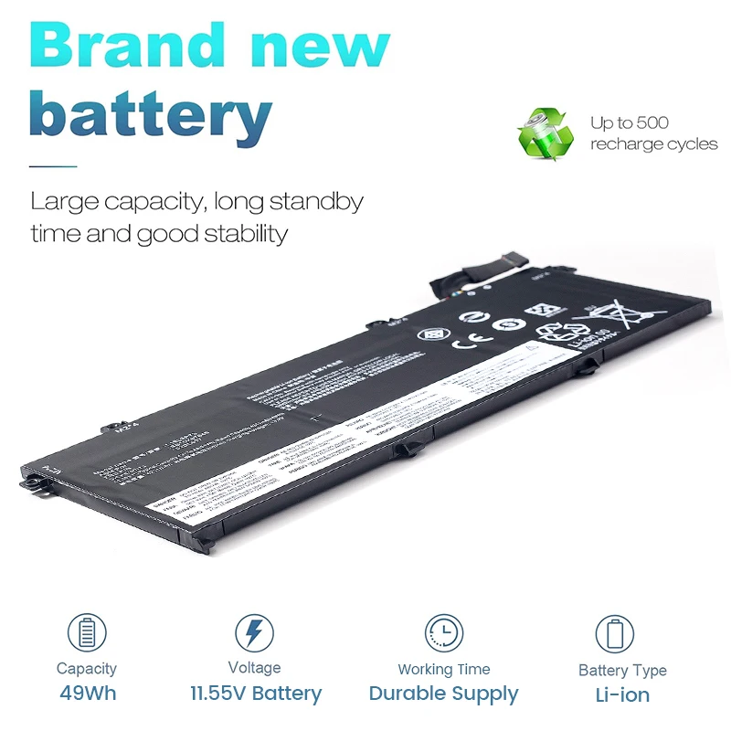 SOMI L18M3P73 L18L3P73 Laptop Battery For Lenovo ThinkPad T490 T495 P43S 02DL007 SB10T83122 L18C3P72 L18M3P74 49Wh 11.55V
