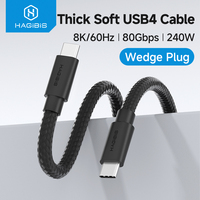 Hagibis USB C to USB C Cable Thick Soft USB4 80Gbps Date 240W Fast Charging 8K Video Cord for Thunderbolt 4/5 iPhone Laptop