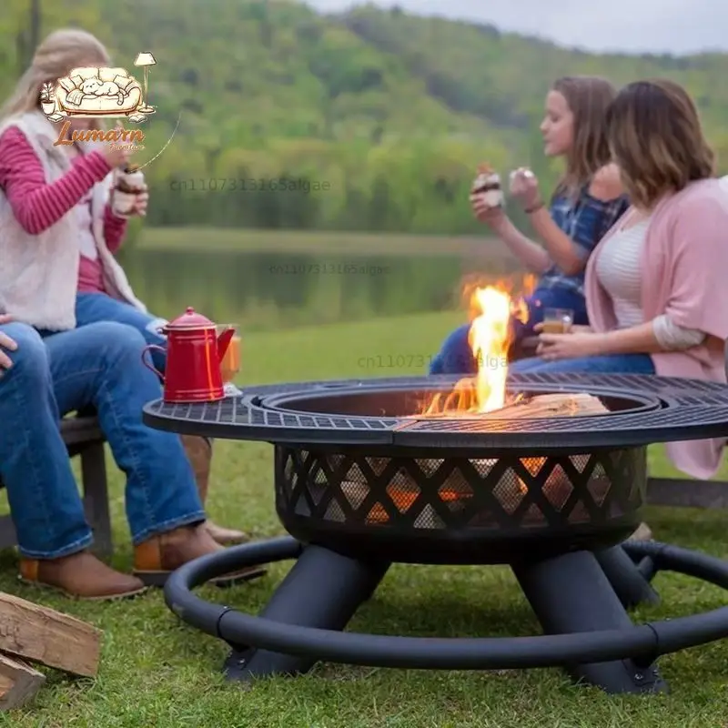Outdoor Garden Barbecue Grill Household Campfire Fireplace Tea Boiling Firewood Charcoal Heating Furnace Garden Gr