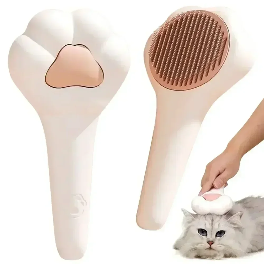 Cute Paw Shape Pet Comb One Touch Removal Comb Massage Pets Hair Removes Floating Hair for Dogs and Cats Dog Supplies