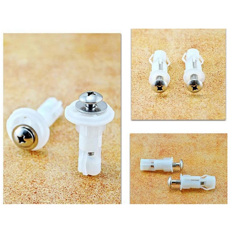 2025 New 2Pcs Top Fix Toilet Cover Seat Screws Well Nut Pan Fixing WC Blind Hole Fitting Kit For Universal Toilet Seat Hinges