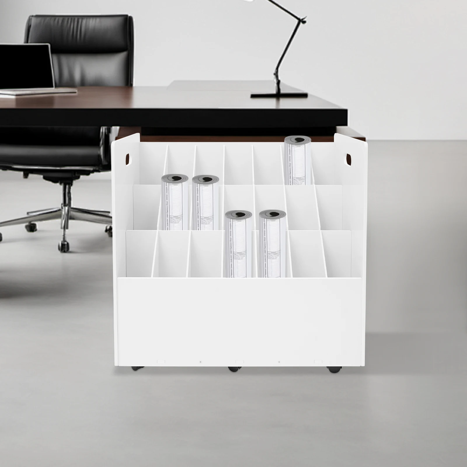 

Mobile Roll File Storage Rack, Roll Files Storage Cabinet with Wheels, 21 Slots Roll Files Storage Organizer with Wheels