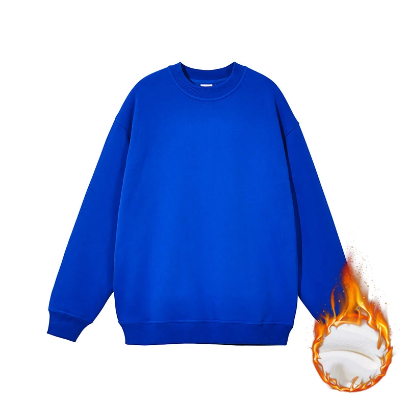 Thickened Cotton Fleece Women's Sweatshirt Winter Base Layer T-shirt Warm Comfortable Long Sleeve round Neck  Color