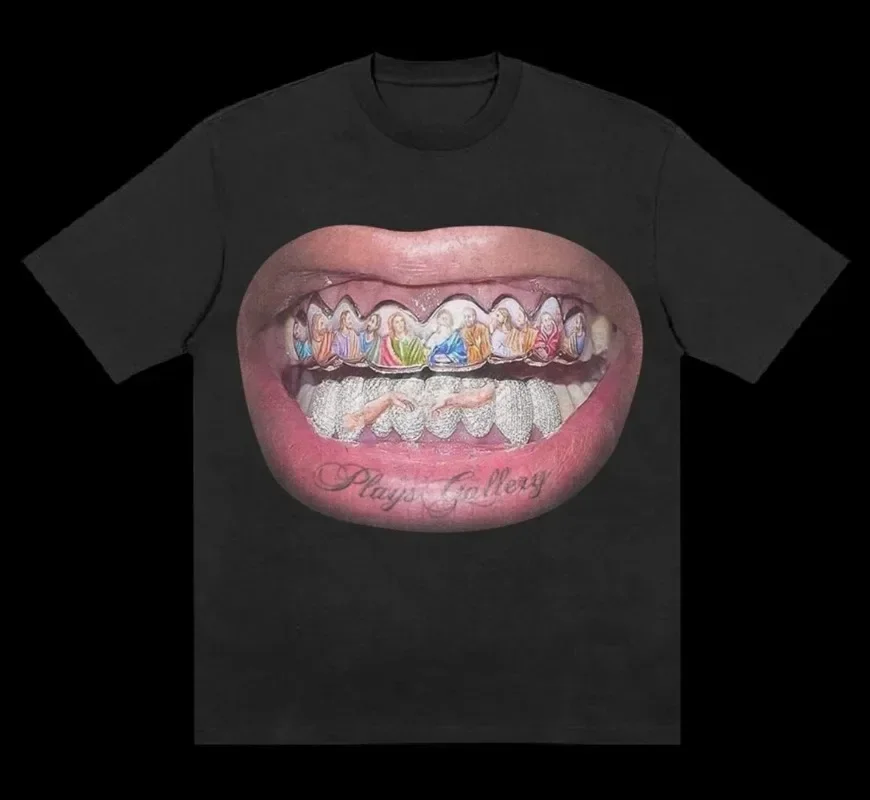 

2025 Summer Funny Print T-shirt Hip hop trend fashion heavy shoulder loose casual 100% cotton round neck short-sleeved T-shirt
