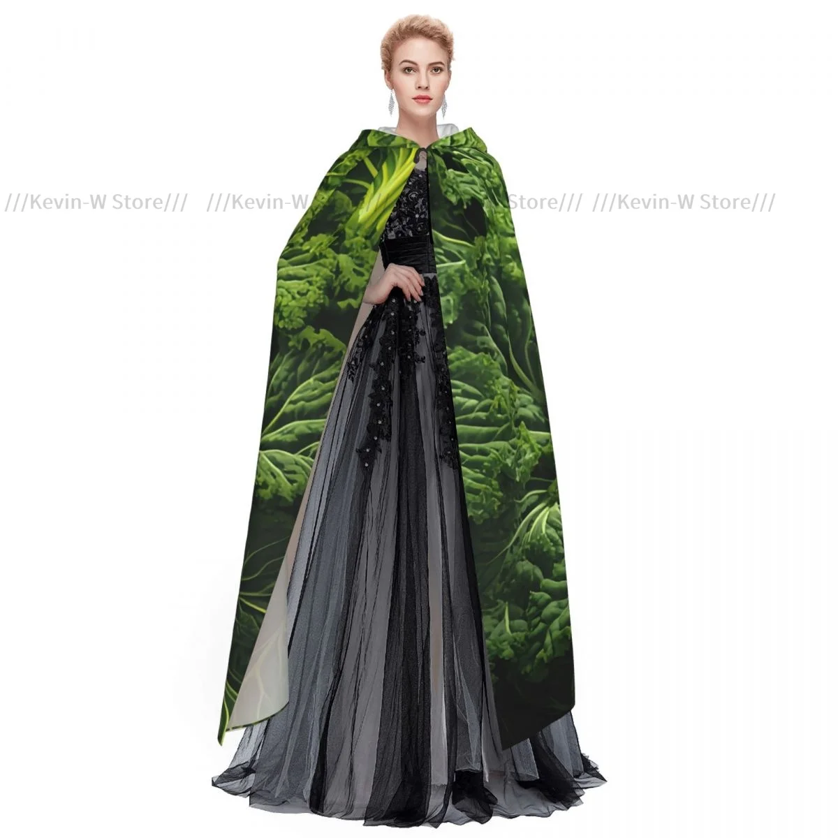 للجنسين الساحرة الطرف عكسها مقنعين الكبار مصاصي الدماء كيب عباءة كبيرة الملفوف الأخضر #2