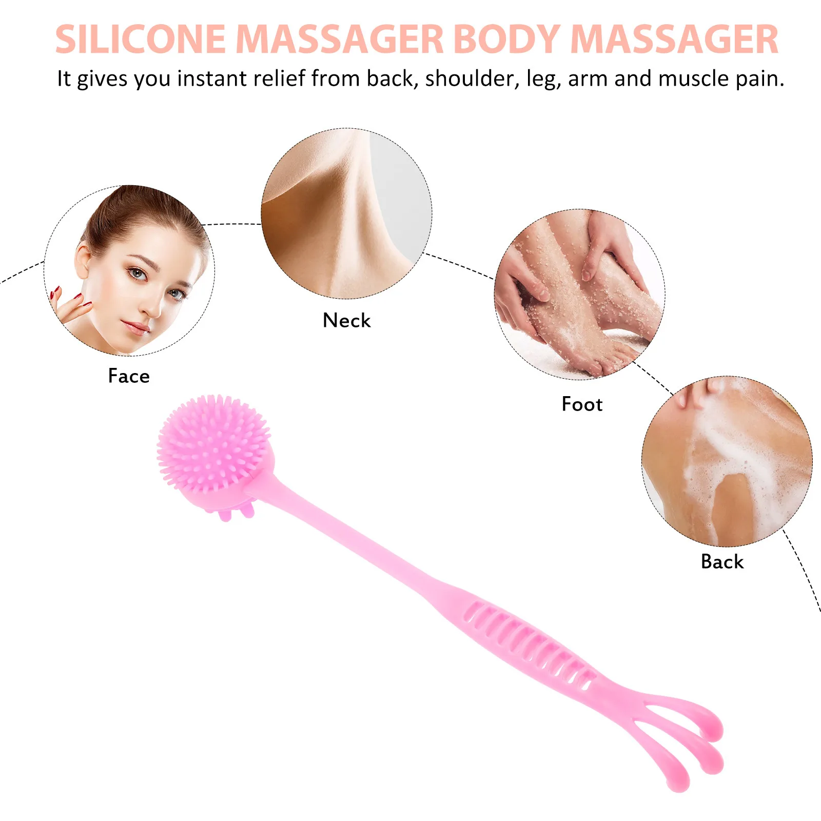 

Silicone Massage Stick Multi-Dot Matrix For Muscle Relaxation Pain Relief Body Massager Tool Back Scratcher For Adults Seniors