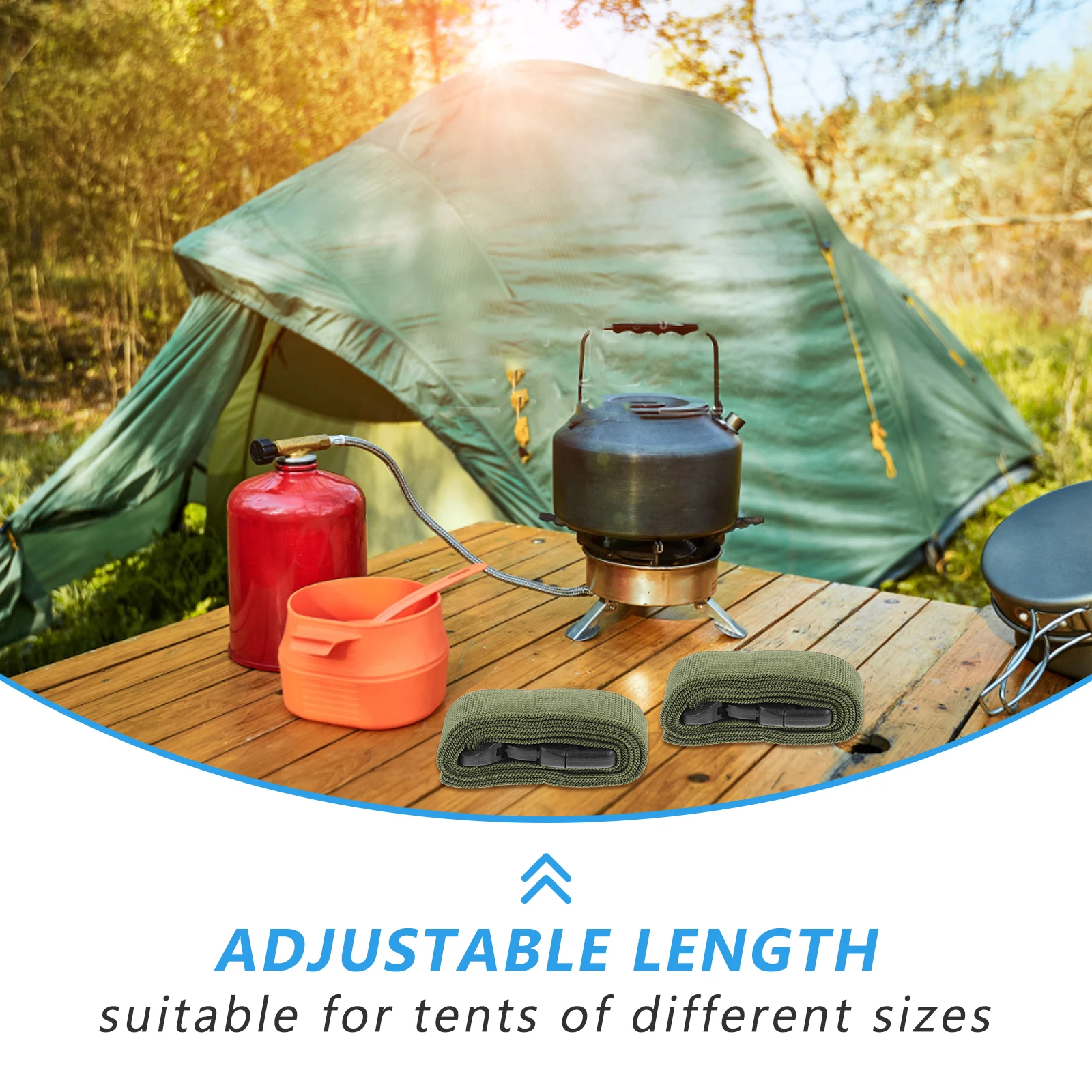

2pcs Tent Buckle Straps Luggage Fixing Straps for Suitcase Backpack Adjustable Luggage Connector Camping Hiking Gear