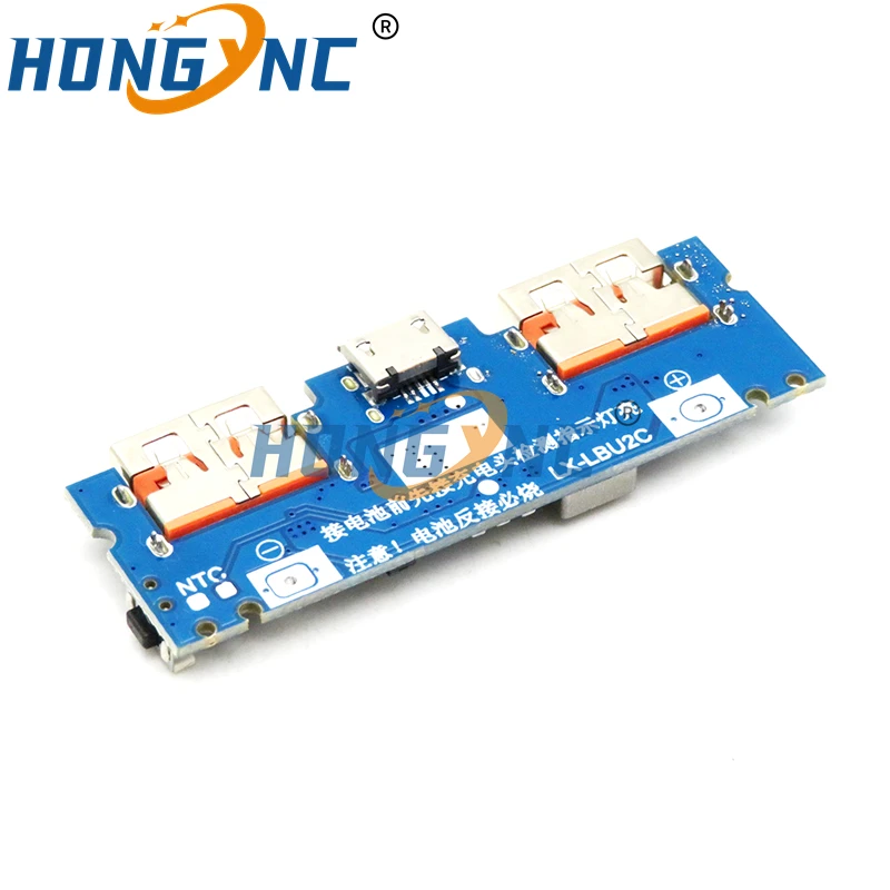 Lithium Battery Charger Board LED Dual USB 5V 2.4A Micro / ype-C USB Mobile Power Bank 18650 Charging Module