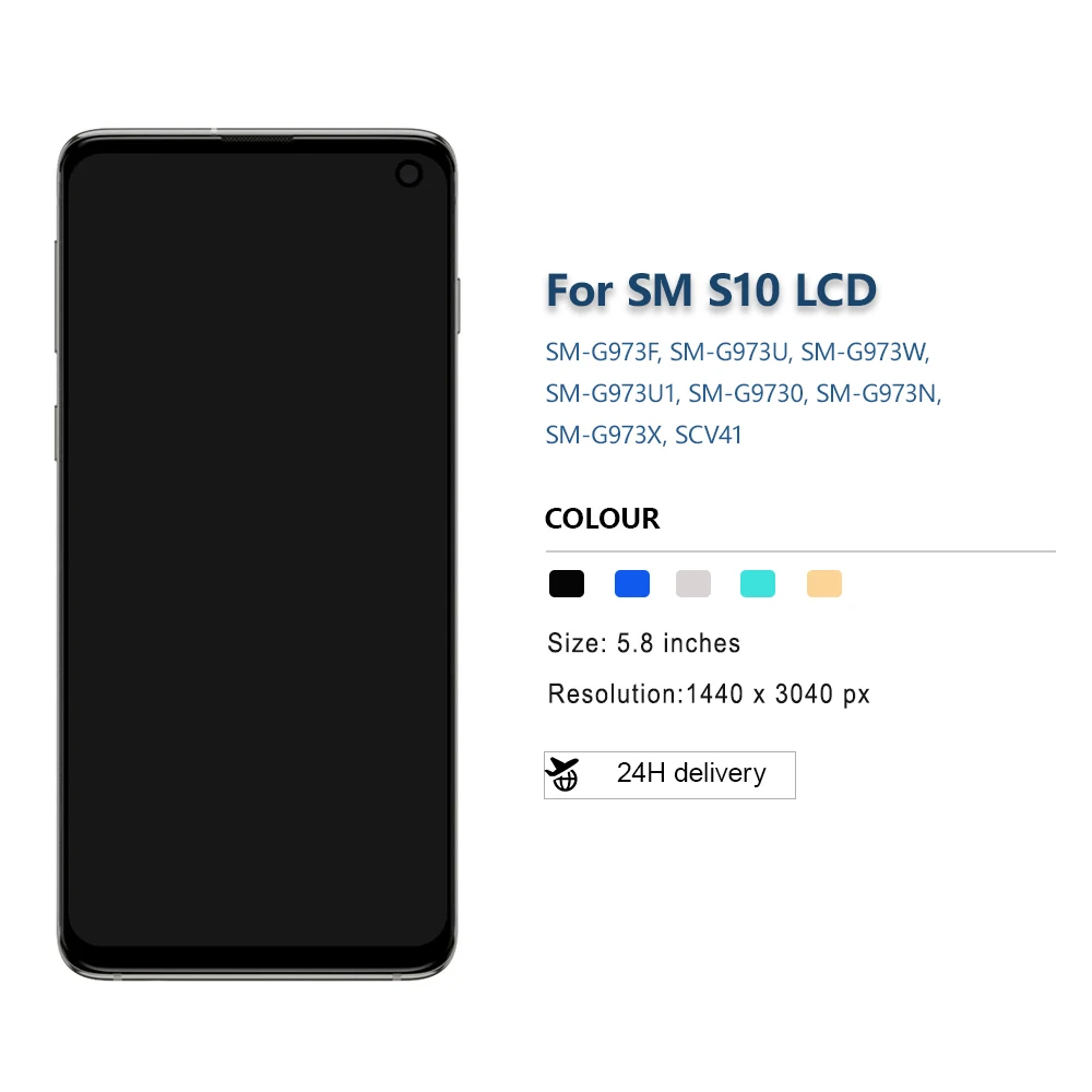 TFT LCD For Samsung Galaxy S10 LCD Touch Screen Digitizer Assembly Replacement For Samsung S10 SM-G973F SM-G973U LCD Display
