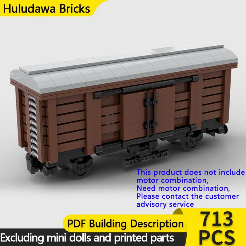 

City Car Model MOC Building Bricks Railway Transportation Cattle Car Modular Technology Gifts Holiday Assemble Children Toy Suit