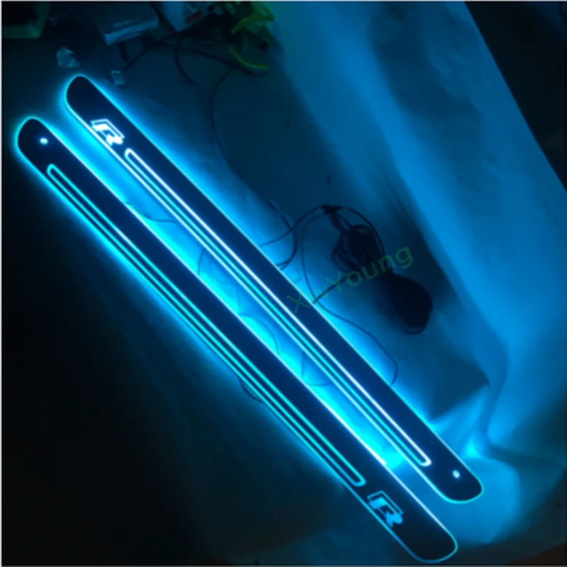 Led Moving Door Sill Scuff Plate Guard Sills Protector Trim For Volkswagen Scirocco