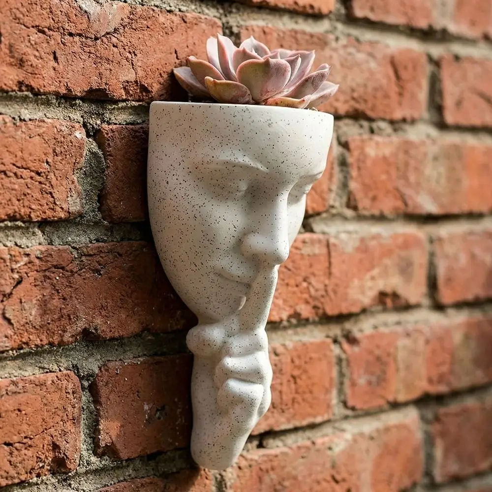 Silent Human Face Decorative Vases Handmade Craft Aesthetic DIY Mask Flower Pots Bohemian Style