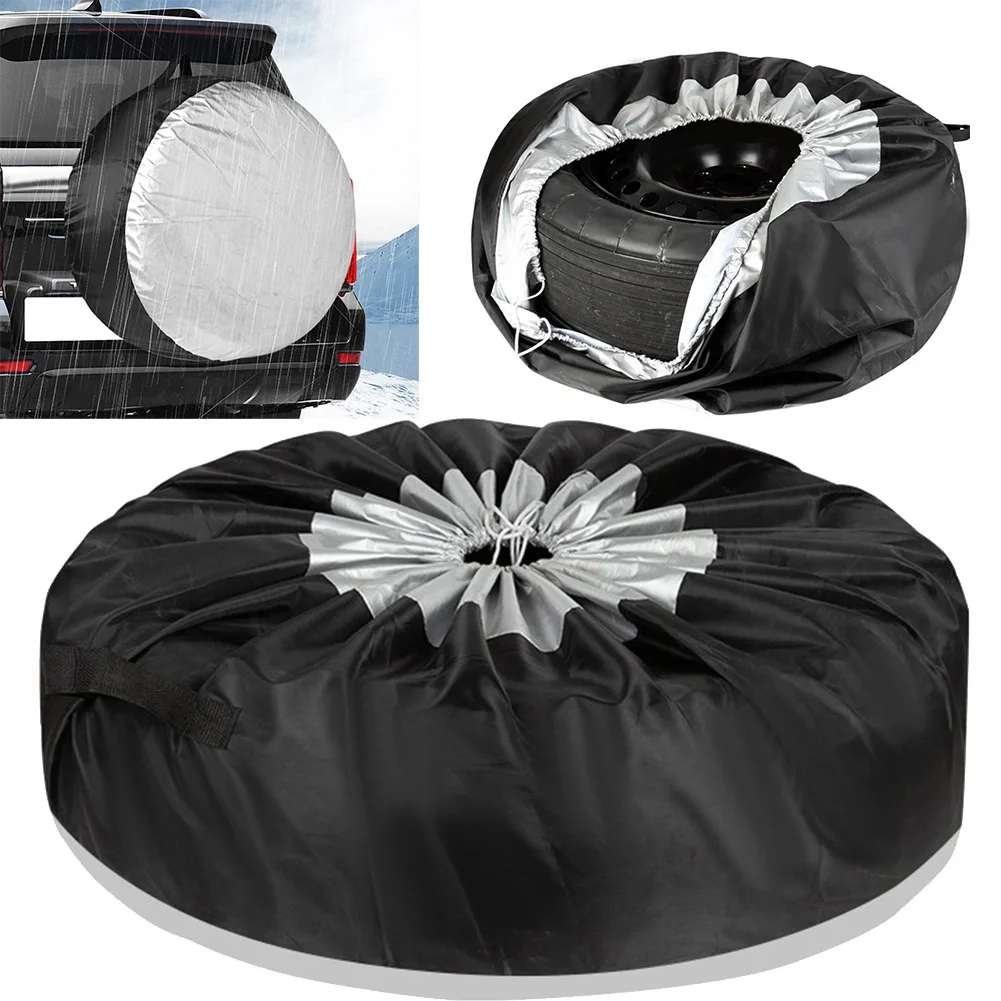 Car SUV Tire Cover Case Silver Black Spare Tire Wheel Storage Protector Bag Accesorios Para Vehículos 2024 Hot Sale Brand New