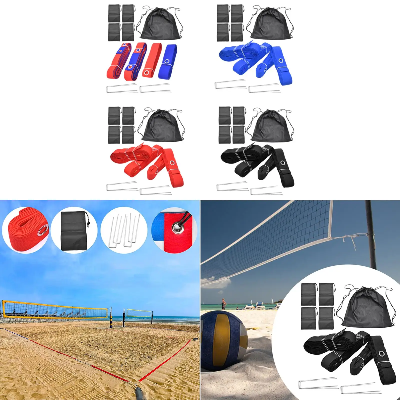 

Beach Volleyball Court Boundary Lines Kit Versatile 52.5 ft and 26.2 ft Line