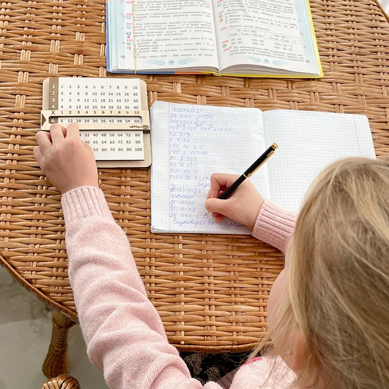 Kinderen Montessori Houten Verschuifbare Tafels van vermenigvuldiging Speelgoed Wiskunde Telbord Leermiddel Leer Educatief voor kinderen
