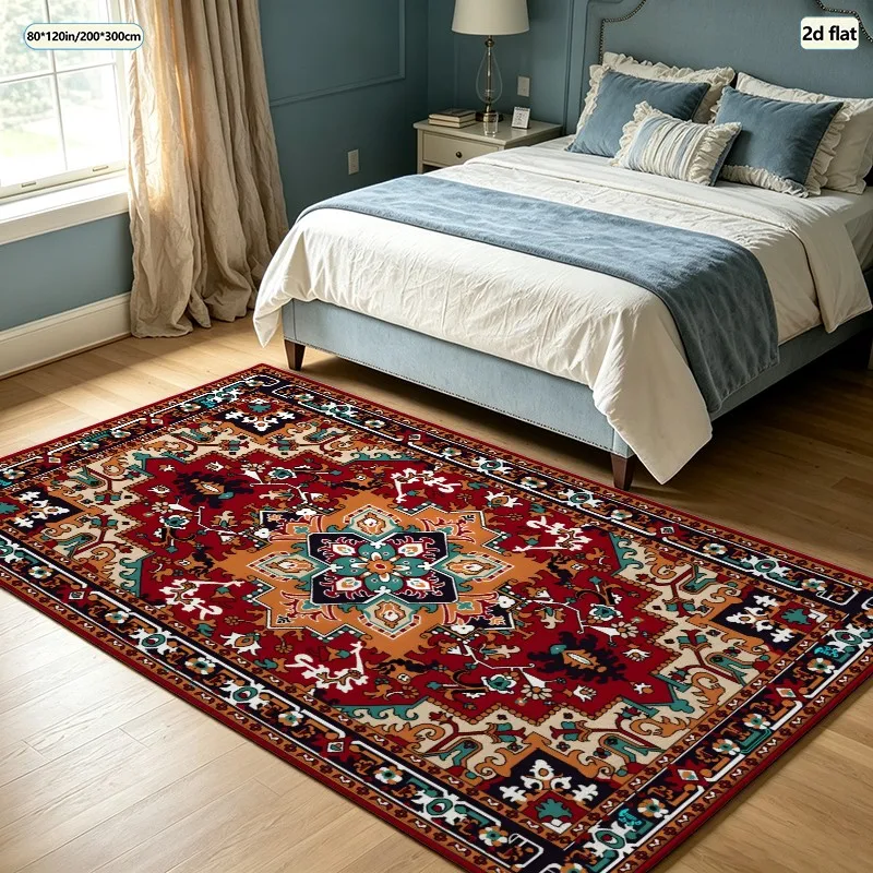 1 Piece of Traditional Oriental Woven Carpet, Soft and Comfortable, Suitable for All Seasons, Lightweight, Easy to Maintain, Suitable for Living Room, Bedroom, Dining Room Decoration, Suitable for Autumn and Winter.
