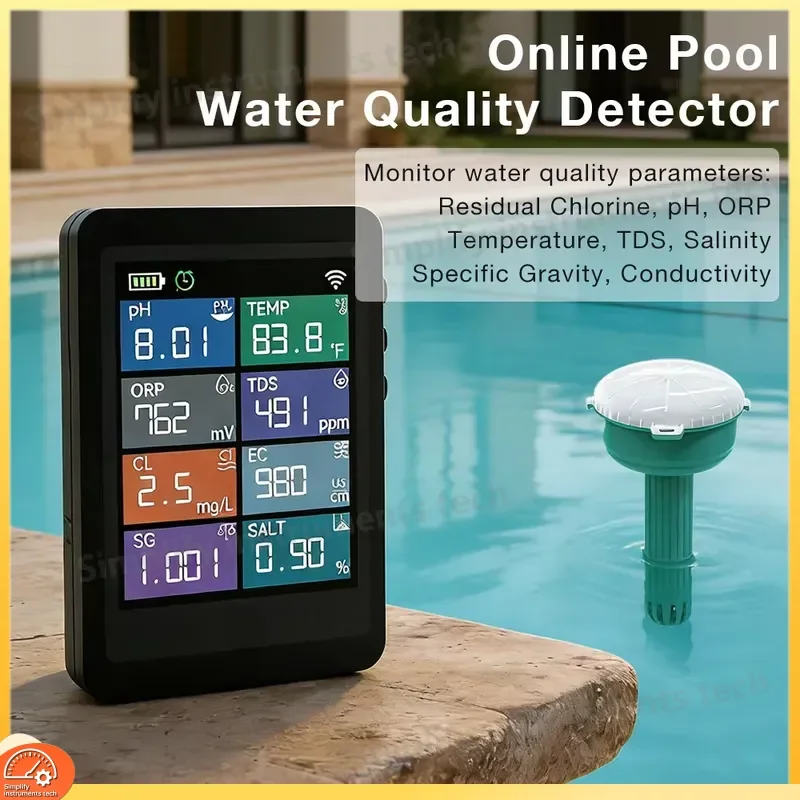 PH901D Multi Parameter Water Quality Tester pH TDS EC Temperature Meter Digital Monitor for Swimming Pool Aquarium Fish Tank