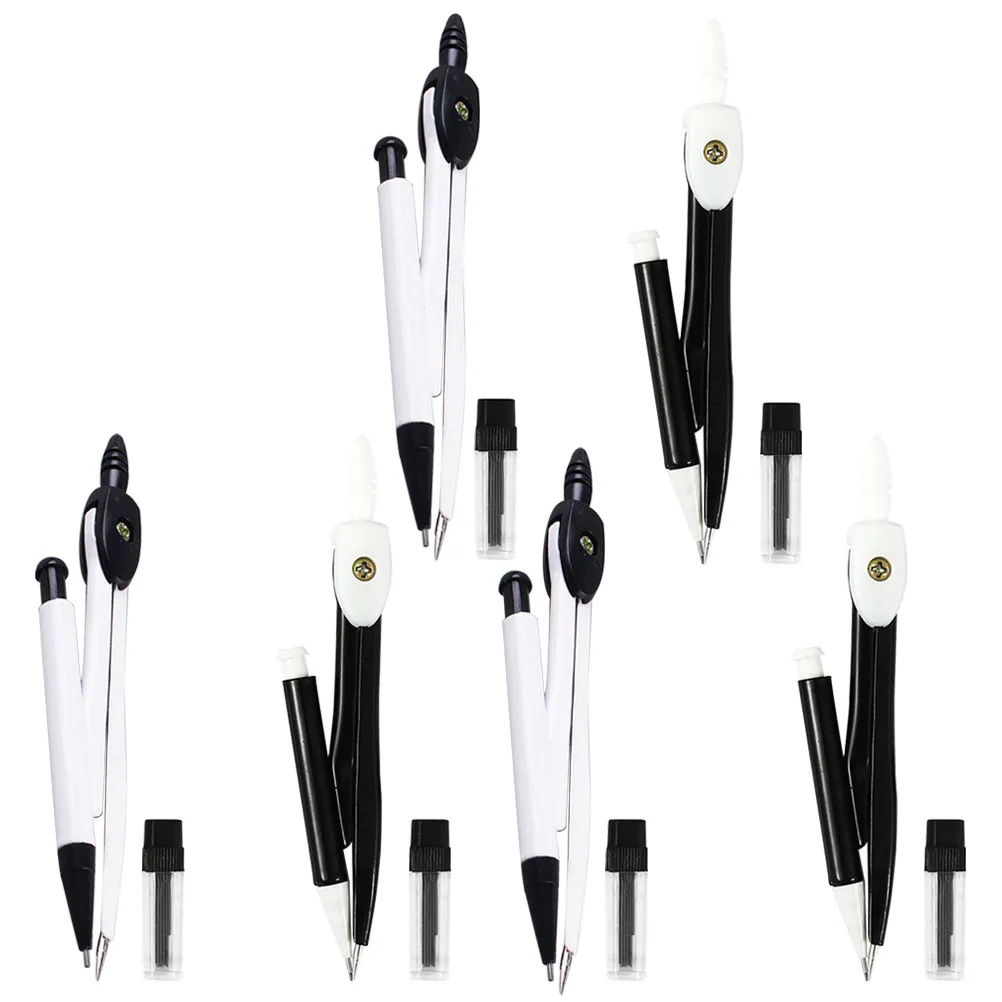 6Sets Metal Portable Metal Compass Set Premium Math Drafting Drawing Circles Tool Student Teacher Carpenter