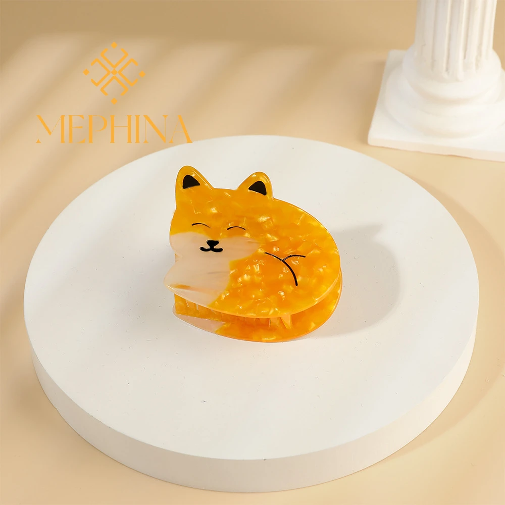 

MEPHINA Animal Series Hair Claw Clips Yellow Fox Hair Claws Cute Mini Shark Clips Classy Sweet Hair Clips Accessories for Women