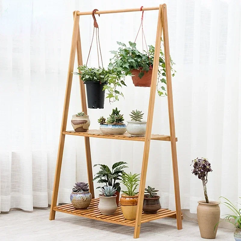 Household Hanging Plant Stand - Multi-Layer Large-Capacity Shelves Indoor Gardening Folding Stand, Space-Saving Organizer Decor