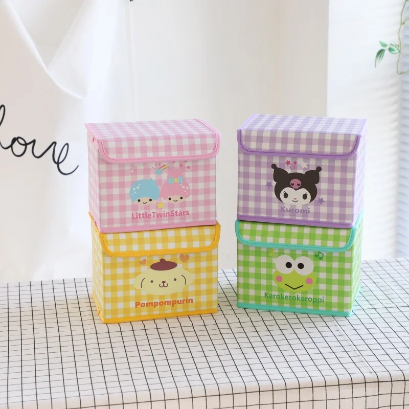 Creative Anime Sanrio Desktop Storage Box Hello Kitty Kuromi Cinnamoroll Cosmetic Underwear Stationery Organizer Basket Sundries