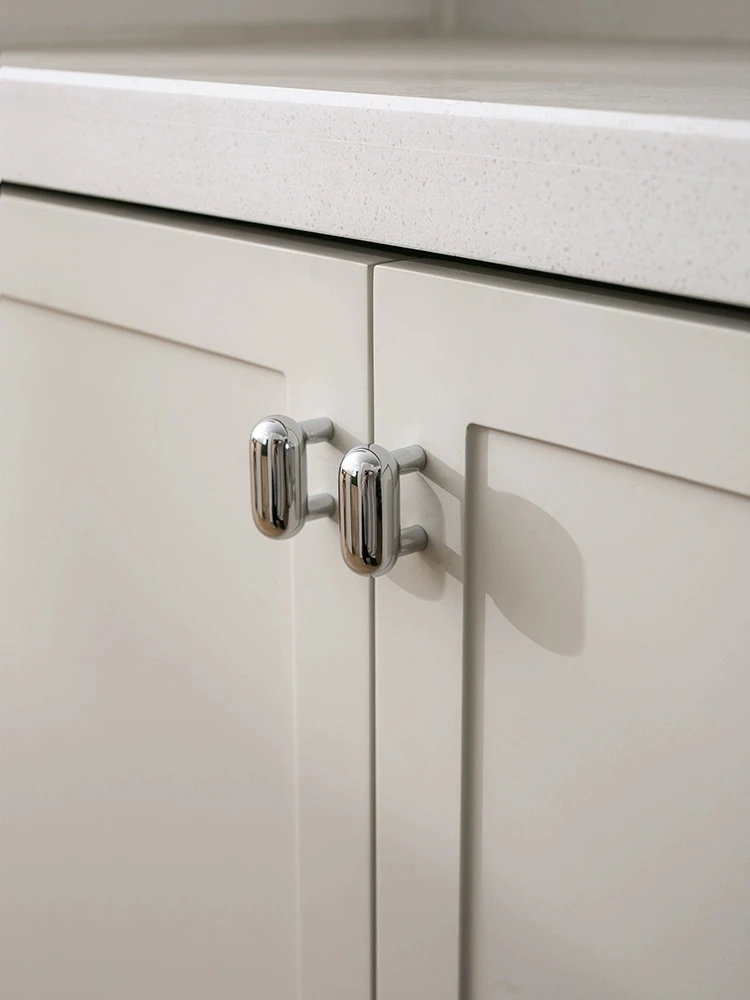 Furniture Bedroom Shiny Solid Brass Silver Children's Room Closet Door Handle Shoe Cabinet Drawer Brass Cute Little Handles