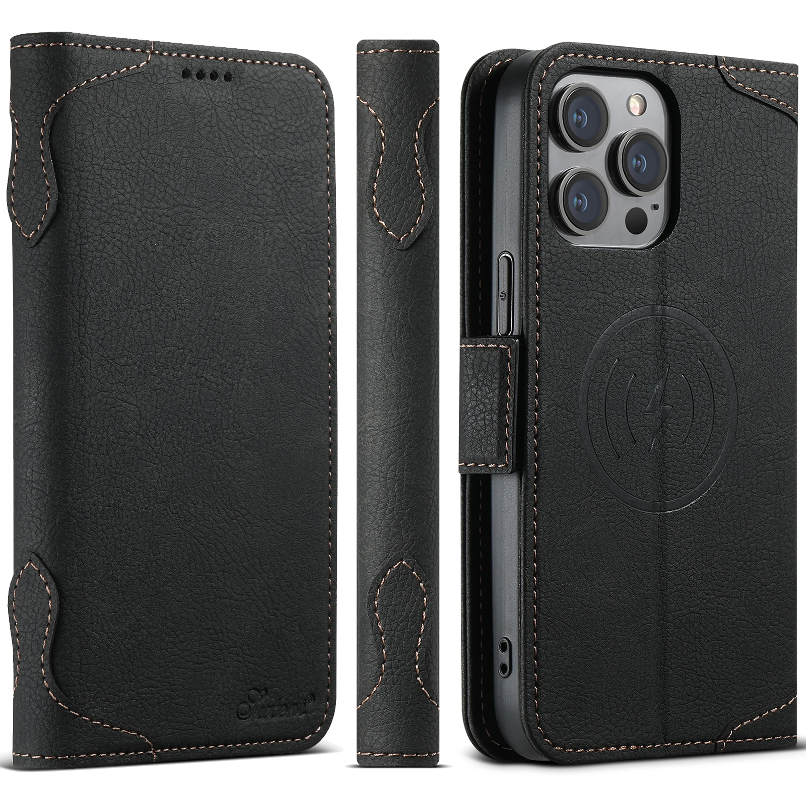 Kartenhalter-Brieftasche Flip-Cover Handyhülle Kompatibel mit Magnetischem Kabellosen Laden für iPhone 18 Pro Max 17 Air 16 Plus 15 14 – Detail 36