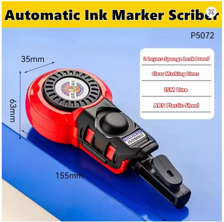 Bouwmeetinstrumenten Plastic Automatische Timmerman Handmatige Inktmarker Buis Houtbewerking Krijtlijn Timmerman Inktmarkers