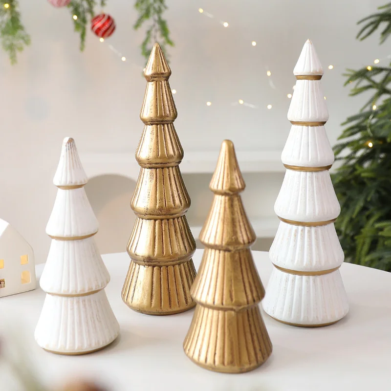 Nordic Wooden Christmas Tree Desktop Ornament Christmas Living Room Study Bedroom Creativity Home Decoration Festive Atmosphere