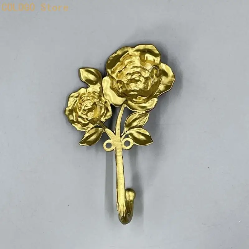 Rose Wall Hook Decorative Metal Hook for Bedroom Entryway Storage Adds Rose Detail While Holding Scarves Hats Keys and Small