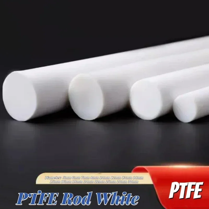 

1Pcs Dia 5mm~30mm PTFE Rod White Polytetrafluoroethylene Rod Environment-friendly Non-toxic DIY PTFE Plastic Rod Length 500mm